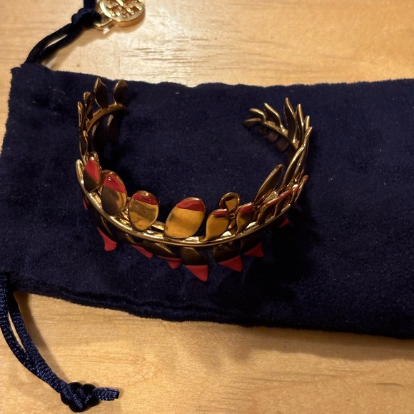 Tory Burch Gold Fern Cuff with Pouch - Picture 7 of 8